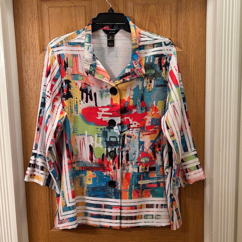 Ali Miles Multicolor Abstract Jacket